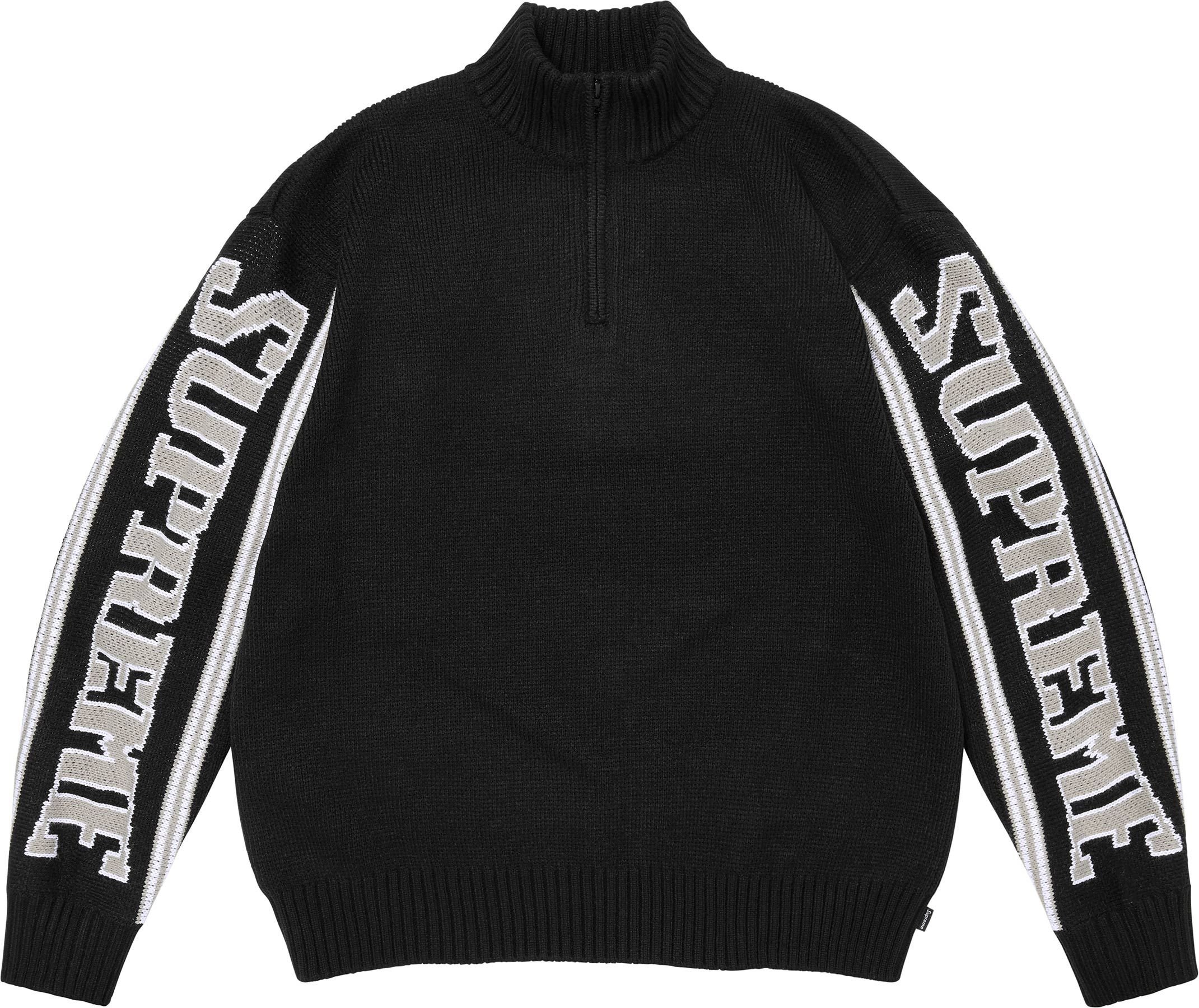 Jacquard Sleeve Half Zip Sweater view 5